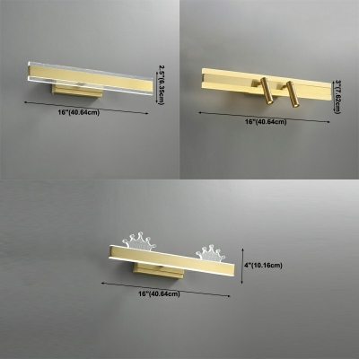 Minimalistic Third Gear Led Bathroom Lighting Metal Led Lights for Vanity Mirror