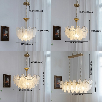 Pendant Lighting Fixtures Traditional Style Glass Pendant Chandelier for Living Room