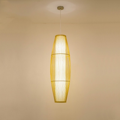 1-Head Hanging Light Fixture Wood Pendant Light for Bedroom