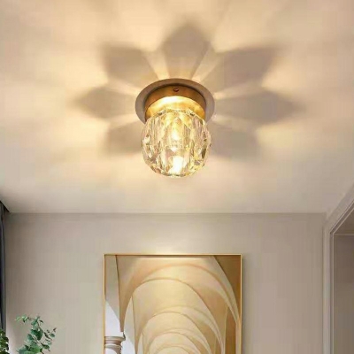 1-Light Flush Pendant Light Modernist Style Globe Shape Metal Ceiling Mounted Fixture