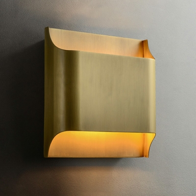 Gold Metal Wall Mounted Lamps Flush Mount Wall Sconce for Bedroom