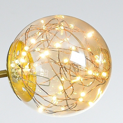Modern Style Bubble Island Pendant Lights Metal 6-Lights Island Lighting in Gold