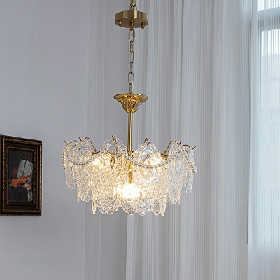 Pendant Light Traditional Style Glass Pendant Chandelier for Living Room