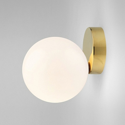 Postmodern Wall Sconce Lighting White Glass Shade Wall Mounted Lights for Bedroom