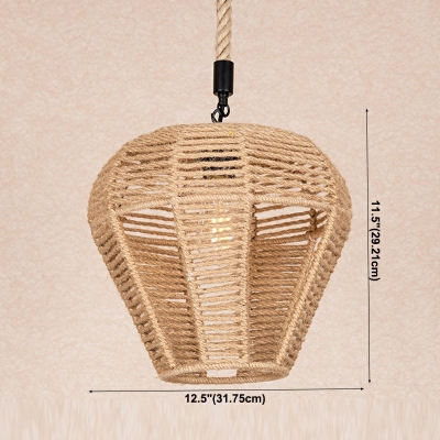 Suspension Pendant Hand-Wrapped Rope Light Suspension Pendant Light for Cafe