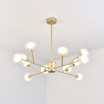 6-Light Chandelier Lights Contemporary Style Globe Shape Metal Hanging Light Fixture