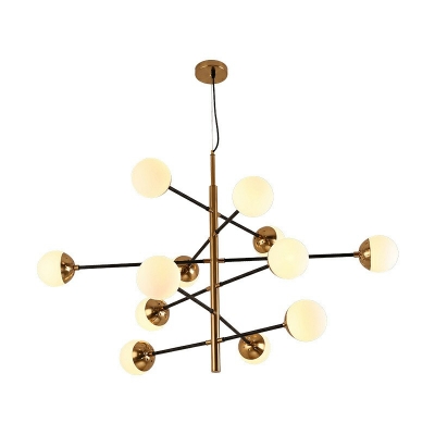 8-Light Chandelier Lighting Contemporary Style Globe Shape Glass Ceiling Hung Fixture