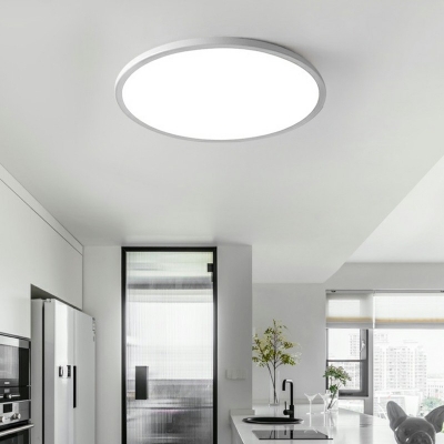 Contemporary Flush Mount Ceiling Light Waterproof White Round LED Lighting for Balcony