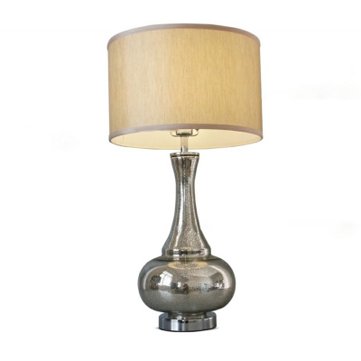 Contemporary Glass Night Table Lamps Slub Cotton Desk Lamp for Bedroom