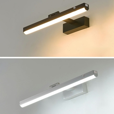 Contemporary White Light Linear Vanity Light Fixtures Metal and Aluminum Led Vanity Light Strip