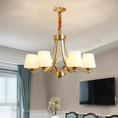 Hanging Ceiling Light Modern Style Glass Hanging Lamp Kit for Living Room