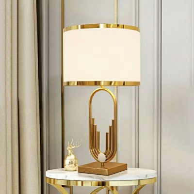 Metal Cylindrical Desk Lamp Modern 1 Bulb Table Light for Living Room Bedroom