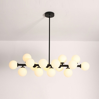 16-Light Island Light Fixture Minimalist Style Ball Shape Metal Pendant Lighting