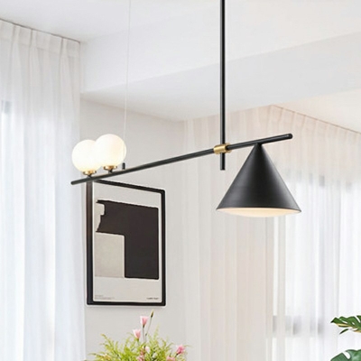 3-Light Island Pendants Contemporary Style Cone Shape Metal Hanging Lamp Kit