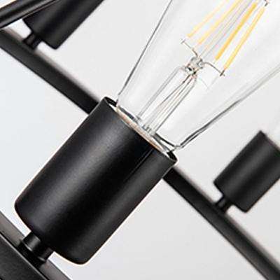 8 Lights Circlet Chandelier Lighting Fixtures Modern Style Metal Pendant Chandelier in Black