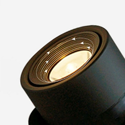Black Drum-shaped Flush Mount Light Modern Style Metal 1 Light Flushmount Lighting