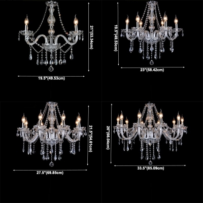 Dangling Crystal Balls Chandelier Lamp European Style Faceted Glass 8-Lights Chandelier Pendant Light in White