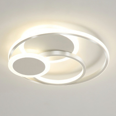 Metal Round Flush Mount Ceiling Light Contemporary LED Lighting