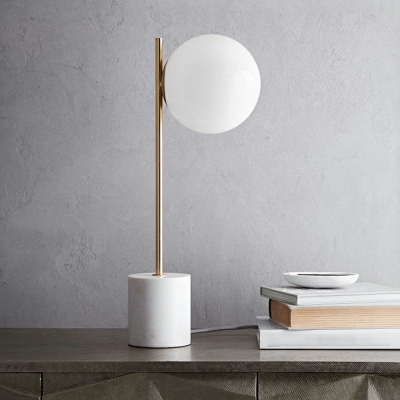 1 Light Globe Shape Modern Table Lamp Glass Bedroom Table Lamps For Living Room