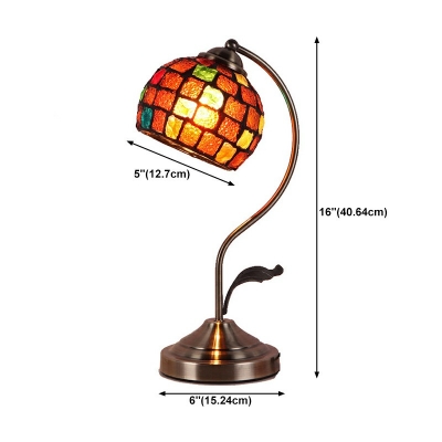 Tiffany Metal and Glass Table Lamp Globe and Geometric Table Lamp for Bedroom