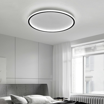 Ultra Thin Flush Mount Ceiling Light Round Metal LED Ceiling Lamp for Bedroom