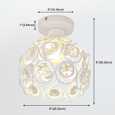 1-Light Flush Mount Lighting Simple Style Globe Shape Metal Ceiling Mounted Fixture