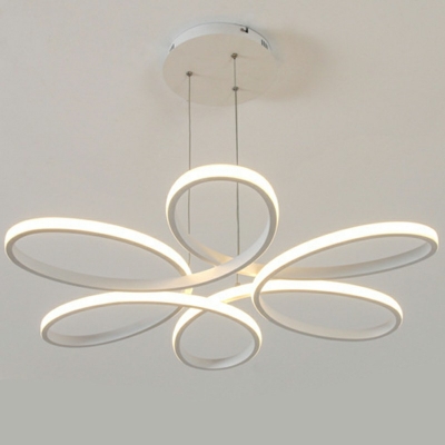 1-Light Pendant Ceiling Lights Simplicity Style Flower Shape Metal Chandelier Lighting
