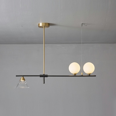 4-Light Hanging Island Lights Industrial Style Globe Shape Metal Pendant Lighting