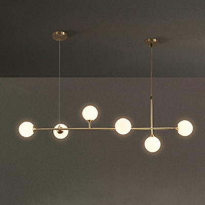 6-Light Ceiling Pendant Light Nordic Style Globe Shape Metal Hanging Island Lights