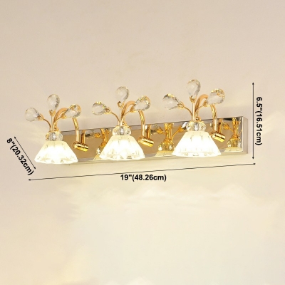 Countryside Warm Light Wall Mounted Light Fixture Crystal and Metal Wall Mounted Vanity Lights