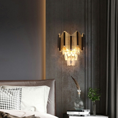 Crysyal Wall Mounted Lamps 2 Light Wall Lighting Ideas for Bedroom