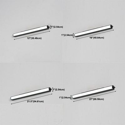 Minimalistic Linear White Light Vanity Light Fixtures Metal and Acrylic LED Lights for Vanity Mirror