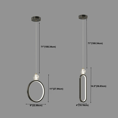 Simplicity Circlet Hanging Pendant Lights Metallic Third Gear Down Lighting Pendant