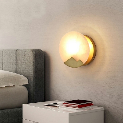 Wall Mounted Lamps Gold Metal Flush Mount Wall Sconce for Bedroom