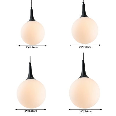 1-Light Drop Pendant Contemporary Style Ball Shape Metal Hanging Ceiling Lights