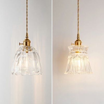 1-Light Hanging Pendant Lamp Modern Style Glass Pendant Lamp for Living Room
