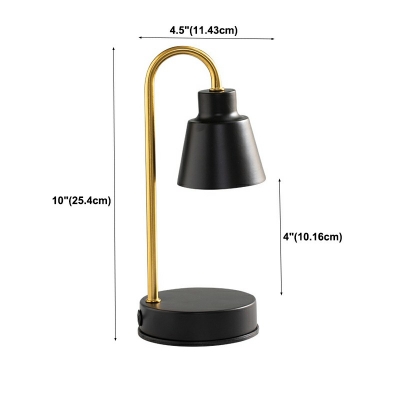 1-Light Nightstand Lamp Mid-Century Modern Style Cone Shape Metal Night Table Lamps (without Aromatherapy Candles)