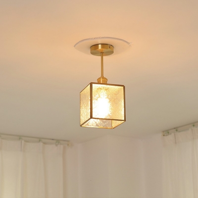 1-Light Semi Flush Ceiling Lights Traditional Style Cone Shape Ceiling Lighting Fixture