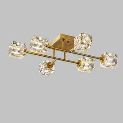 4-Light Semi Mount Lighting Traditional Style Ring Shape Metal Ceiling Mounted Light