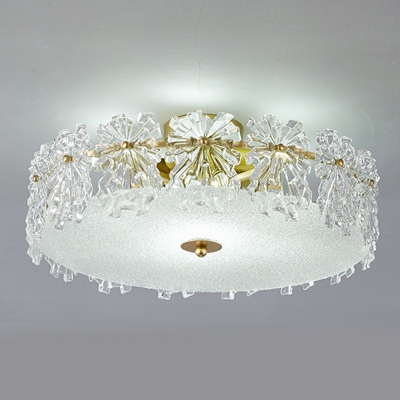 Contemporary Flush Mount Ceiling Light Crystal Shade Flush Chandelier Lighting