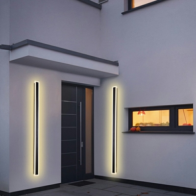 Contemporary Outdoor Wall Sconces RGB LED in Black Wall Mounted Light Fixtures