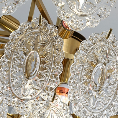 Modern Farmhouse Pendant Lighting with Glass Shade Chandelier Lighting in Brass