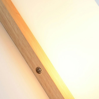 Modern Geometric Wall Sconces Wood 1-Light Wall Sconce Lighting Indoor in White