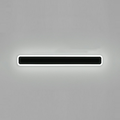 Modern Style Rectangular Wall Sconce Lighting Metal 1-Light Sconce Light Fixture in White