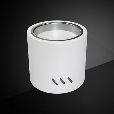 White Drum-shaped Flush Mount Light Modern Style Metal 1 Light Flush Mount Ceiling Fixture