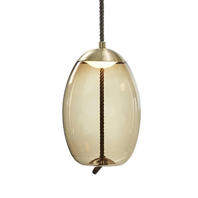 1 Light Bowl Pendant Lighting Fixtures Modern Style Warm Light Glass Pendant Lamp