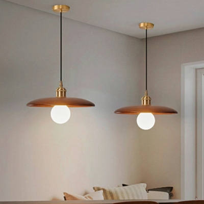 1-Light Pendant Lights Contemporary Style Cone Shape Wood Pendulum Lights