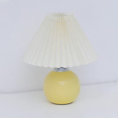 1-Light Table Lights Contemporary Style Cone Shape Fabric Nightstand Lamps