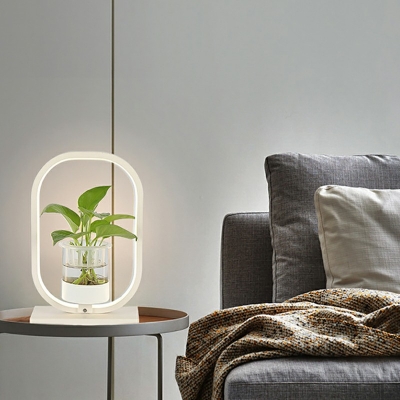 1-Light Table Lights Contemporary Style Geometric Shape Metal Warm Light Nightstand Lamps