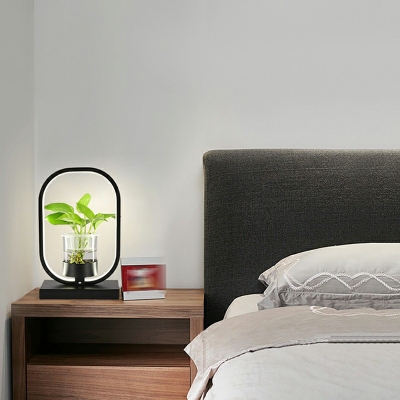 1-Light Table Lights Contemporary Style Geometric Shape Metal Warm Light Nightstand Lamps